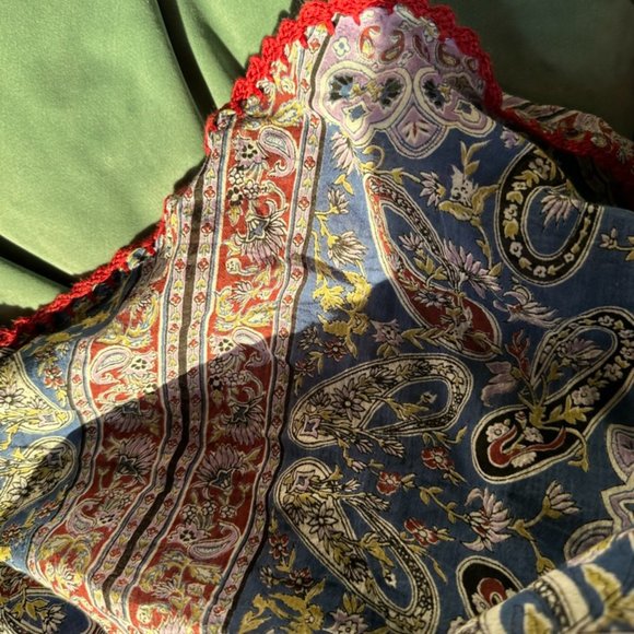 Chasing Unicorns Alabama Getaway Dress XS Blue/Red 100% Cotton NWT - Picture 5 of 5